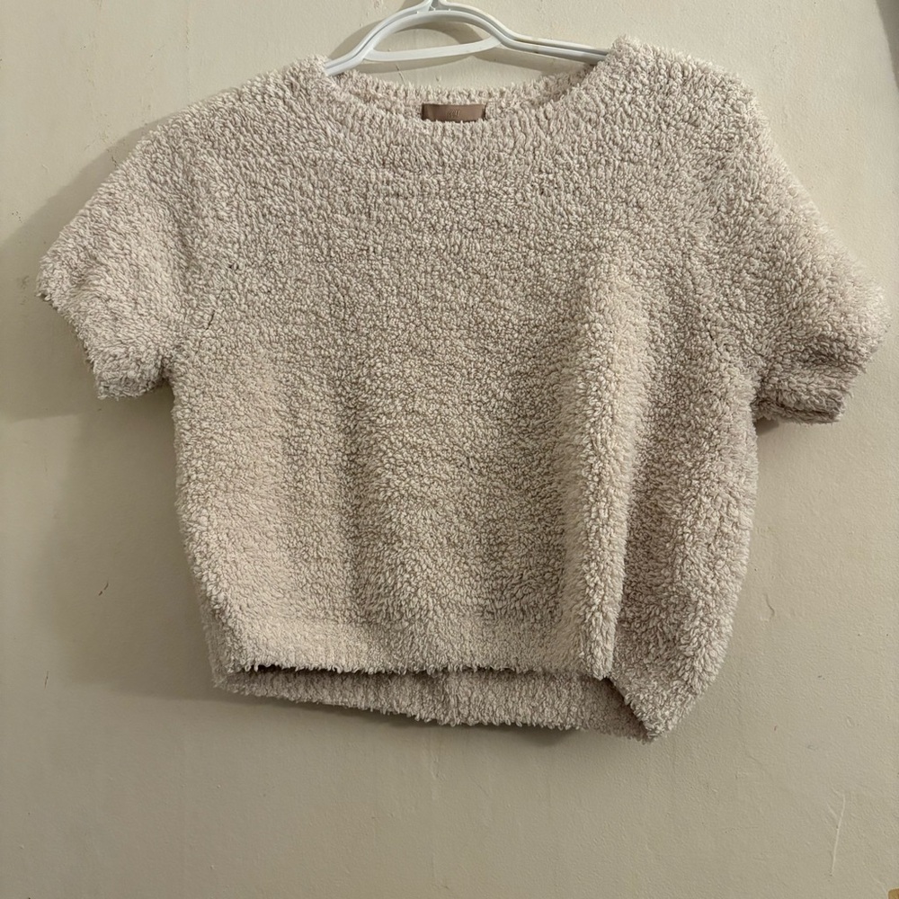 H&M Cream Short Sleeve Sweater